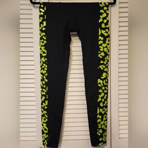 Noli Neon Green "Leopard" Side Stripe Leggings